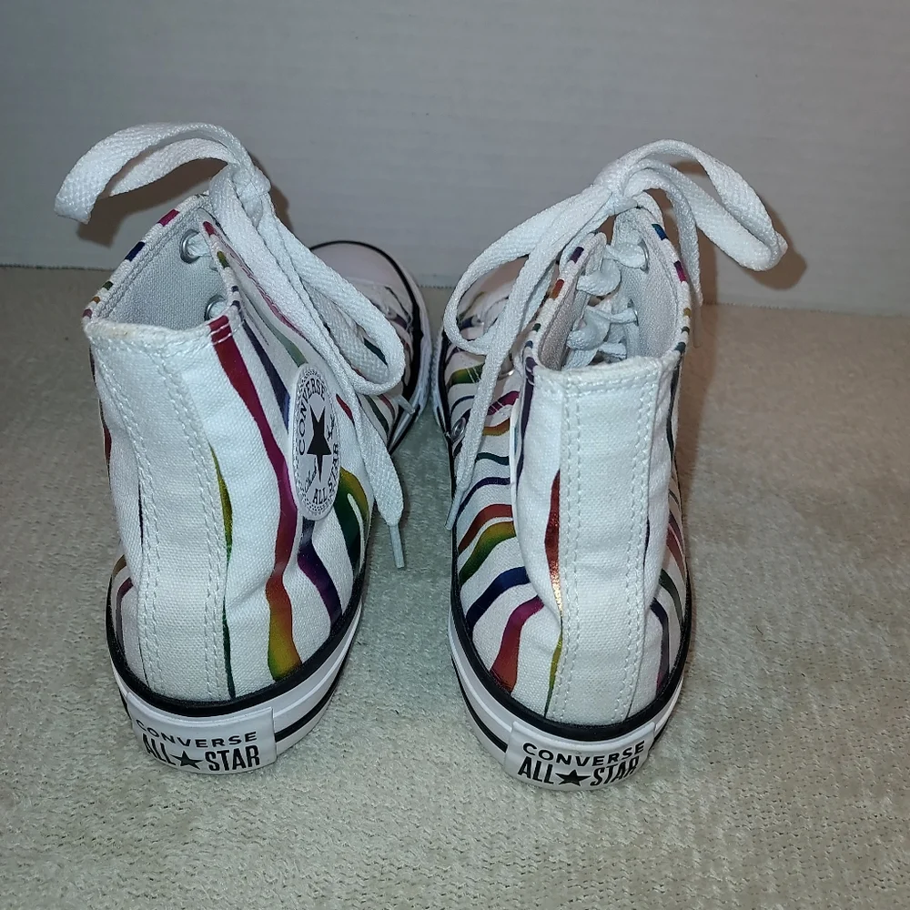 Converse Rainbow Zebra Striped All Star High-tops size Y4/36 Eur